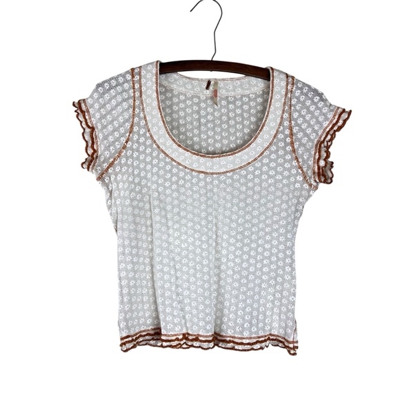 Free People Garner Tee in White semi sheer SZ XS‎ - Picture 3 of 8